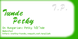 tunde petky business card